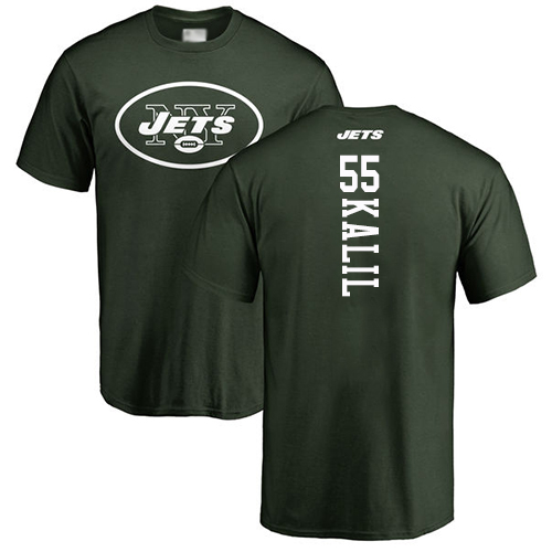 New York Jets Men Green Ryan Kalil Backer NFL Football #55 T Shirt->new york jets->NFL Jersey